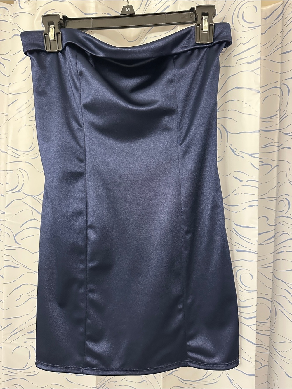 Altar’d State Navy Strapless Satin Dress